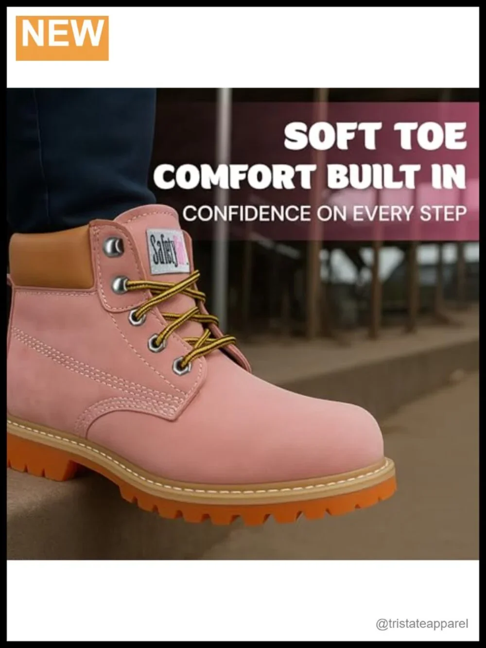 Waterproof Soft Toe Ankle Work Boots with Lace-Up